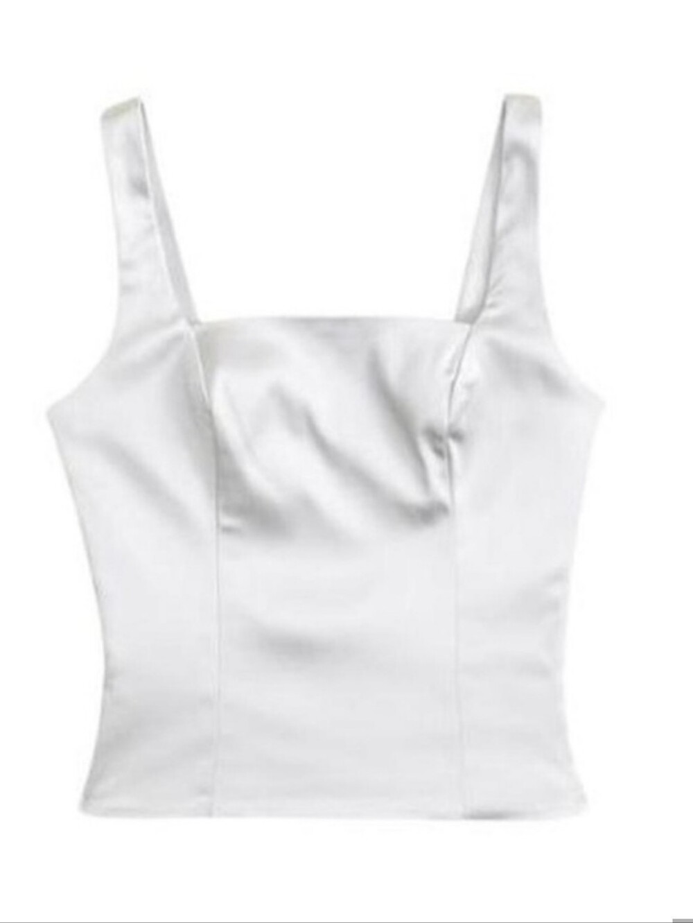 Abercrombie Satin Sculpt Squareneck Top In Silver